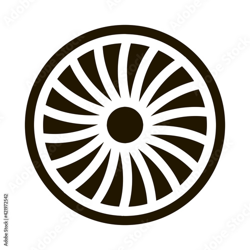Turbine Engine Icon Vector Glyph Illustration