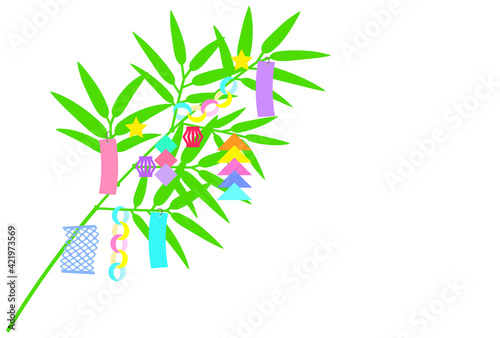 七夕の笹飾りのイラスト