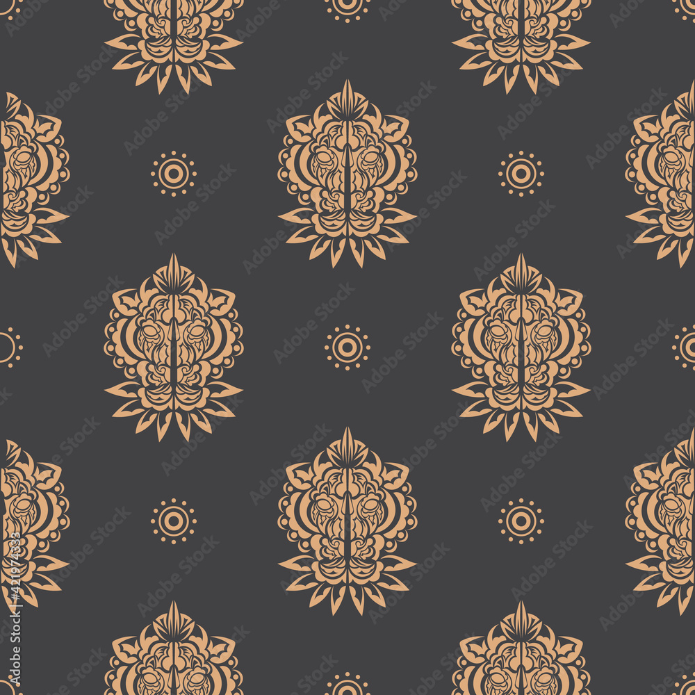 Seamless pattern with a tiger head in a simple style. Good for backgrounds, prints, apparel and textiles. Vector illustration. Seamless pattern with a tiger head in a simple style. Good for backgrounds, prints, apparel and textiles. Vector illustration.