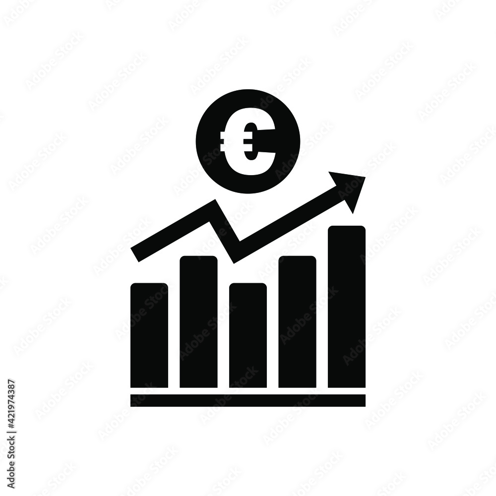 Euro currency chart icon Euro currency chart icon