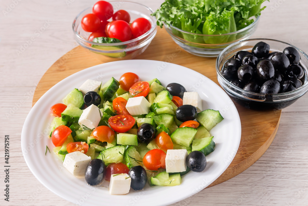 Vegetable vitamin salad for a healthy diet and snack.