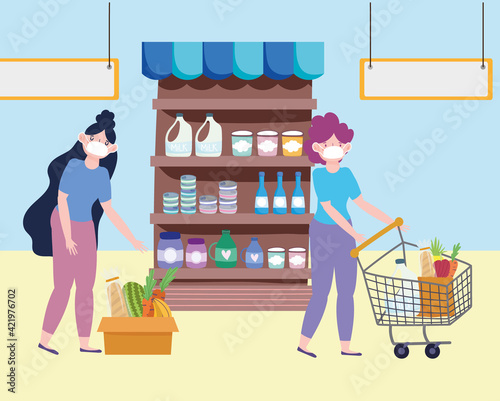 Fototapeta Naklejka Na Ścianę i Meble -  grocery shop women