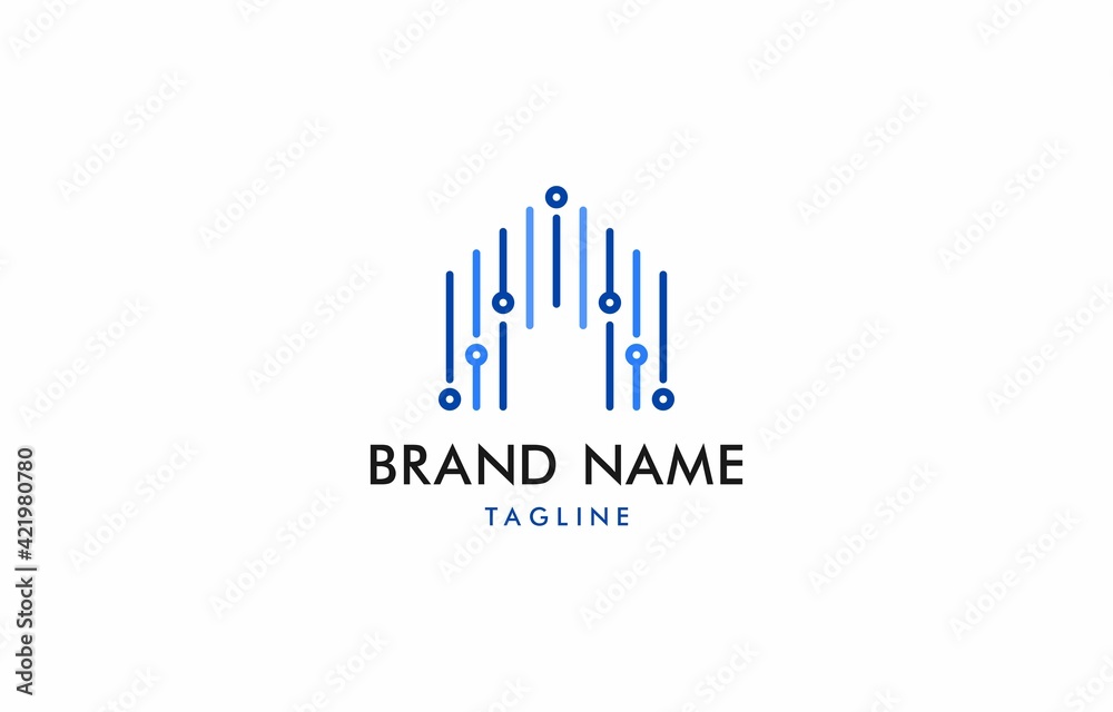 Smart Home Circuit Technology Logo Vector Template Design Smart Home Circuit Technology Logo Vector Template Design