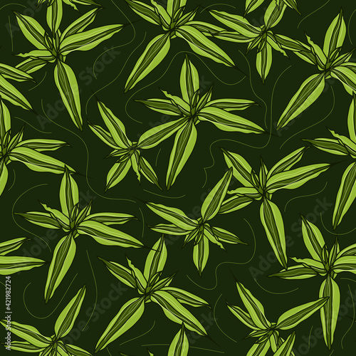 Green leaf textile design