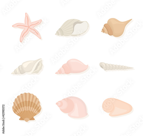 clams icons set