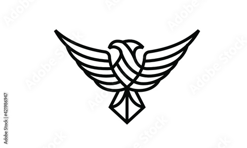 FALCON EAGLE LINE ART LOGO