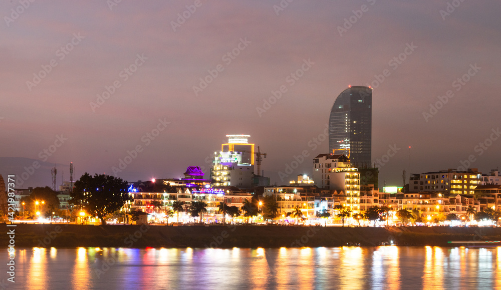 Obraz premium Phnom Penh, Cambodia: Business and Administrative center in Cambodia capital town. Picture taken on Sep 01, 2015 