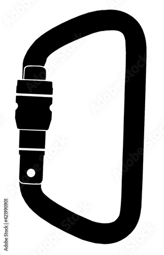 Vector images of carabiners mountaineering