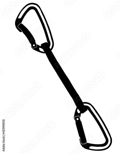 Vector images of carabiners mountaineering