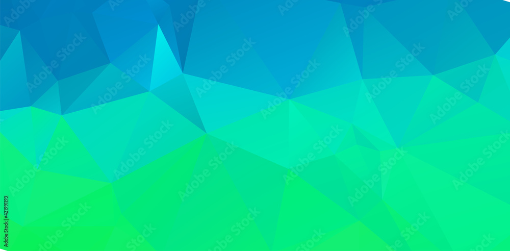Fototapeta premium Green vivid geometric abstract bright green blurred mosaic wallpaper with triangle shapes for banner