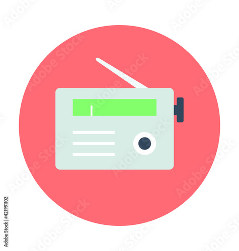 Radio Colored Vector Icon