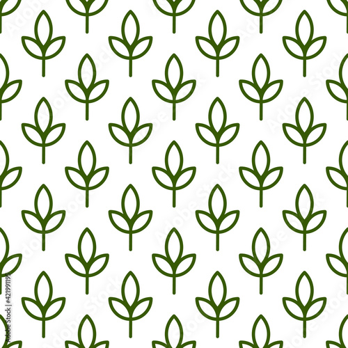 Vector illustration of geometric leaves seamless pattern. Floral organic background. Ornament can be used for gift wrapping paper, pattern fills, web page background,surface textures and fabrics.