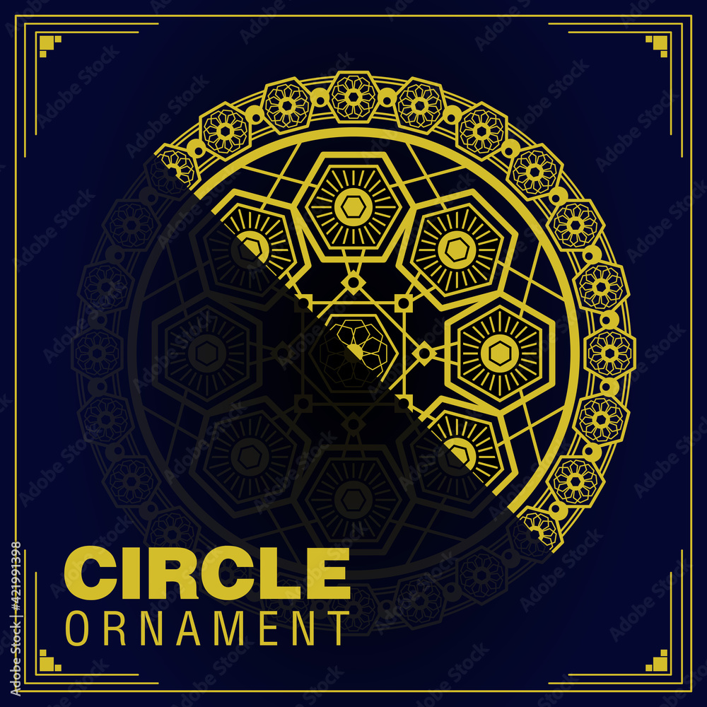 Geometric pattern of a hexagon in a circle. An ornament in a circle. Geometric pattern of a hexagon in a circle. An ornament in a circle.