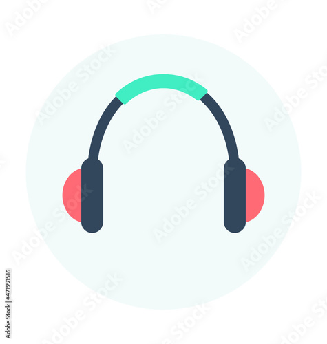 Headphones Colored Vector Icon