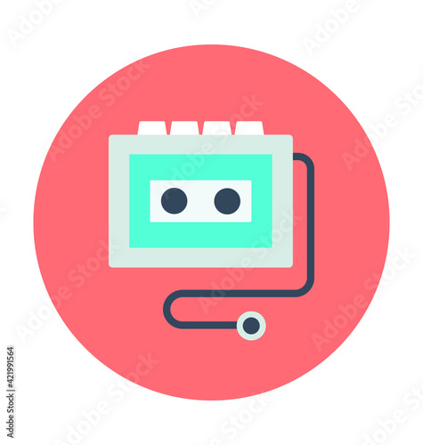 Walkman Colored Colored Vector Icon
