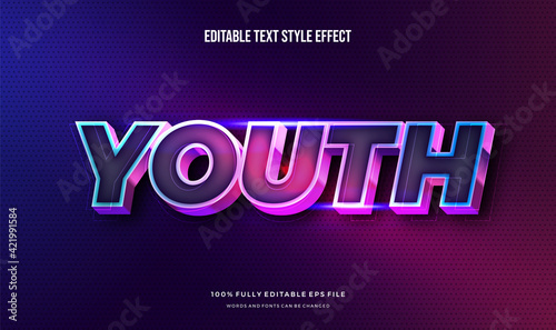 Modern editable text effect vibrant modern color shiny. Text style effect. Editable fonts vector files	 photo