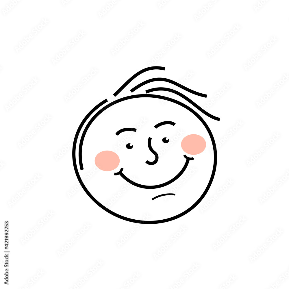 Doodle emodji. Hand drawn face expressions, happymood. Laughing face, smiling mouth. Different mood. Positive human feelings. Vector illustration Doodle emodji. Hand drawn face expressions, happymood. Laughing face, smiling mouth. Different mood. Positive human feelings. Vector illustration