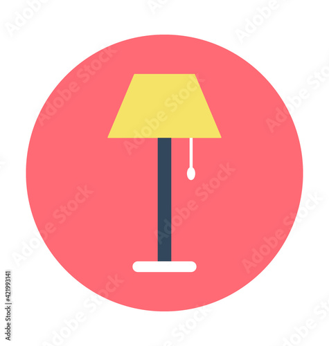 Floor Lamp Colored Vector Illustration 