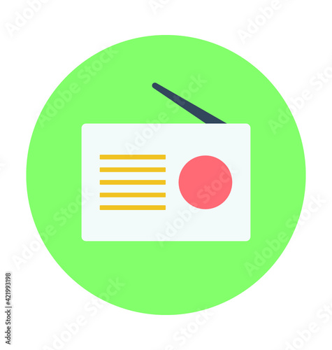 Radio Colored Vector Icon