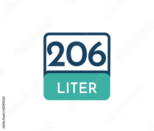 206 liters icon vector illustration