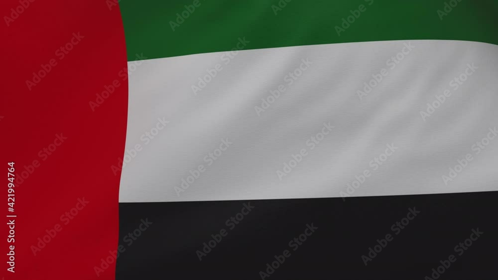 United arab emirates waving flag seamless loop animation 4k. United arab emirates waving flag seamless loop animation 4k.