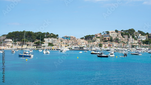 Spain. Majorca. Port of Soller. View of the yachts standing in the bay  © KVN1777