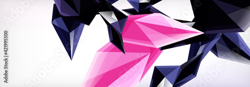Vector 3d triangles and pyramids abstract background for business or technology presentations, internet posters or web brochure covers