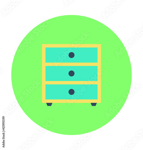 Chest of Drawers Colored Vector Icon