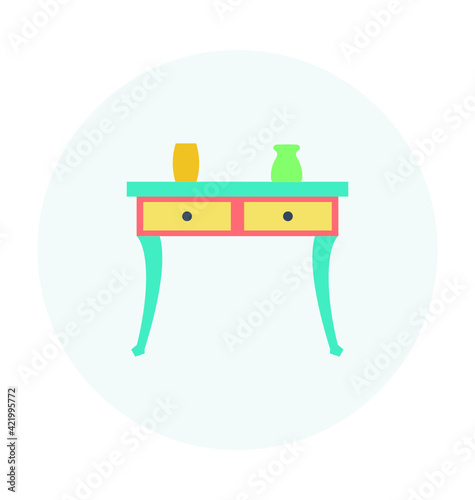 Bedside Table Colored Vector Icon