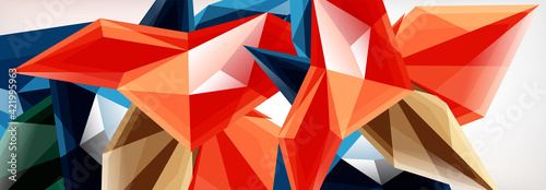 Vector 3d triangles and pyramids abstract background for business or technology presentations, internet posters or web brochure covers