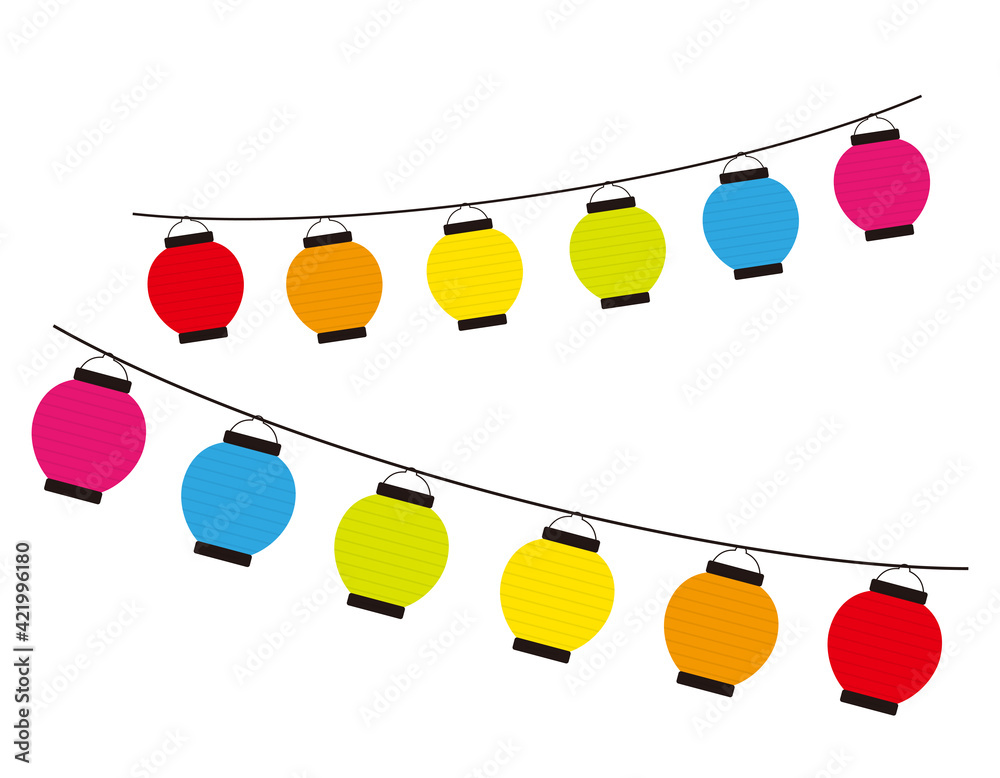 カラフルな提灯のベクターイラスト Stock Vector Adobe Stock