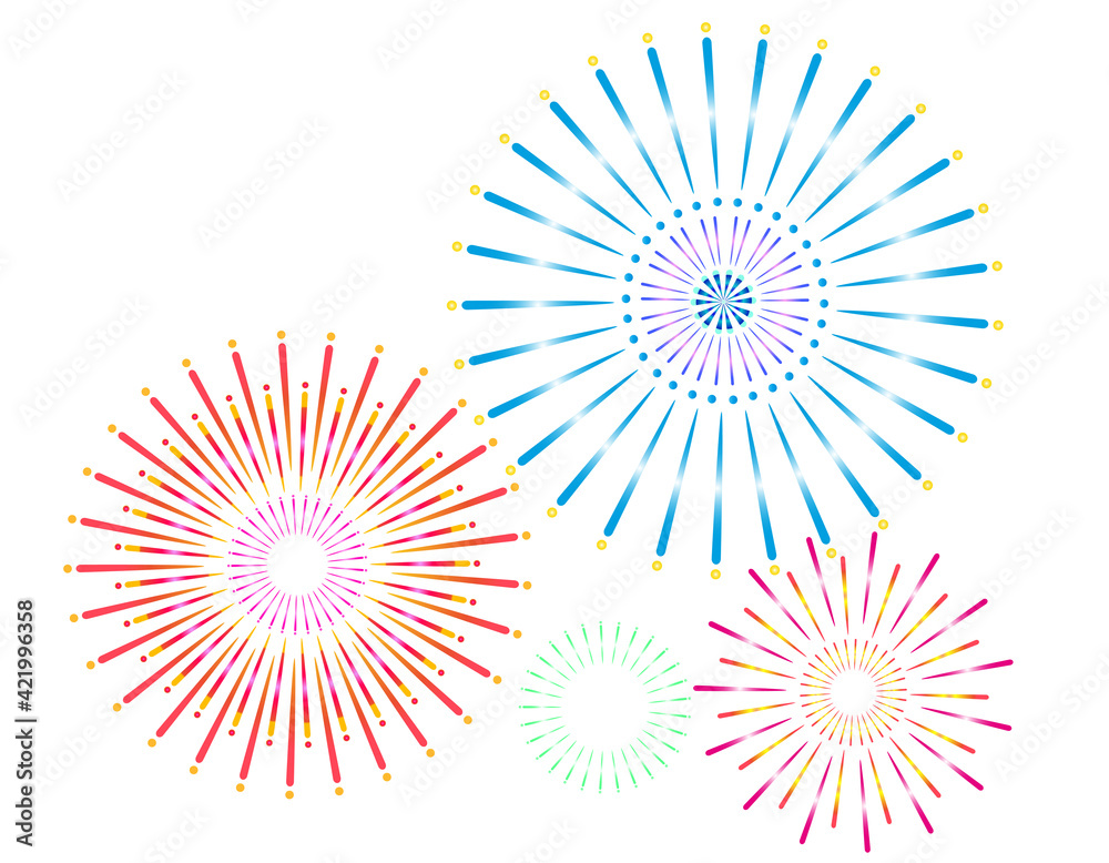 打ち上げ花火のベクターイラスト 打ち上げ花火のベクターイラスト