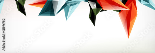 Vector 3d triangles and pyramids abstract background for business or technology presentations, internet posters or web brochure covers