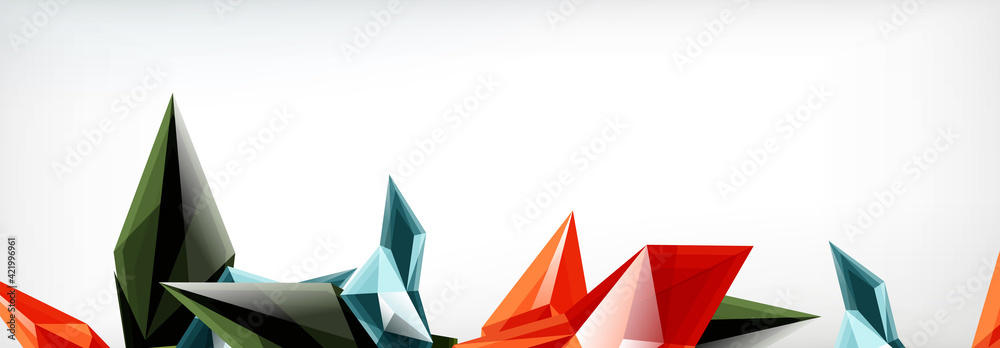 Fototapeta premium Vector 3d triangles and pyramids abstract background for business or technology presentations, internet posters or web brochure covers