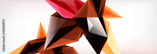 Vector 3d triangles and pyramids abstract background for business or technology presentations, internet posters or web brochure covers
