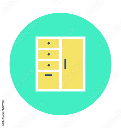 Cabinet Colored Vector Icon