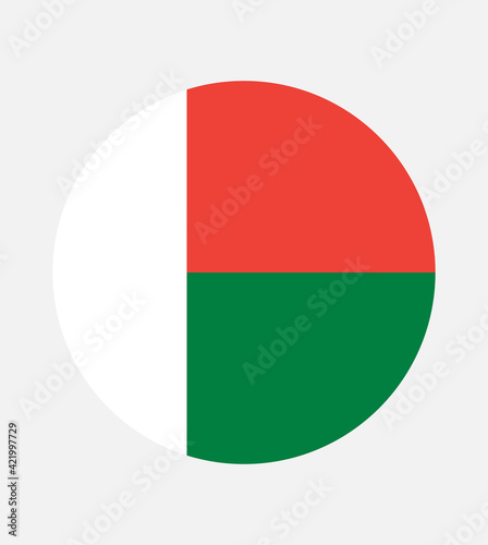 Free Download National Madagascar flag, official colors and proportion correctly. National Madagascar flag. Vector illustration. EPS10. Madagascar flag vector icon, simple, flat design for web or mobile app. - GFXLoad