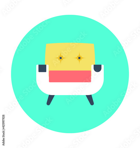 Sofa Colored Vector Icon