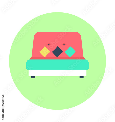 Sofa Colored Vector Icon