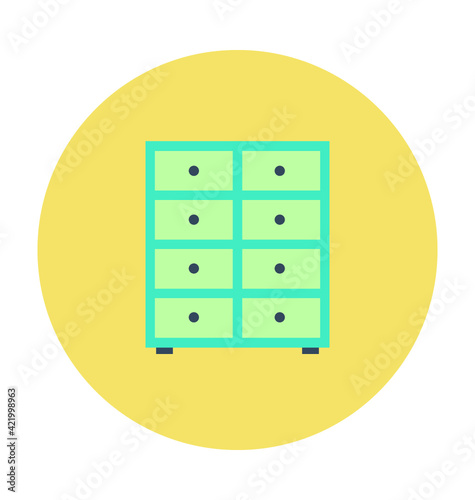 Chest of Drawers Colored Vector Icon