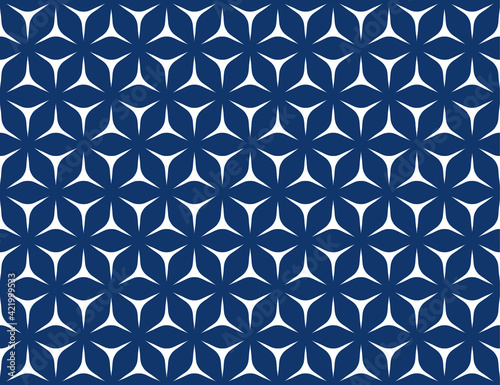 geometric seamless flower pattern in six petal