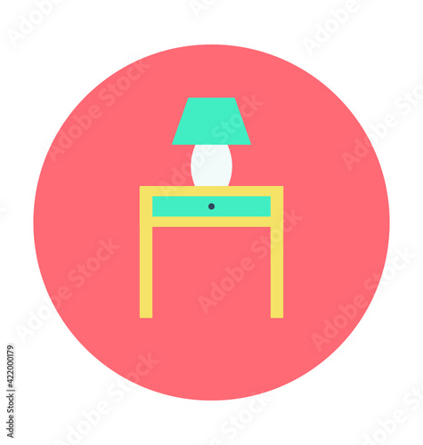 Bedside Table Colored Vector Icon