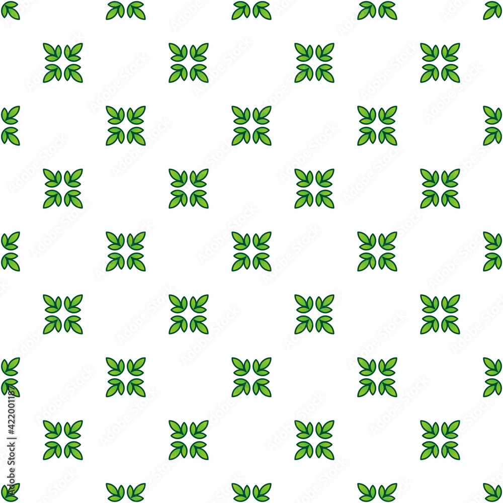 Vector illustration of geometric leaves seamless pattern. Floral organic background. Ornament can be used for gift wrapping paper, pattern fills, web page background,surface textures and fabrics.
