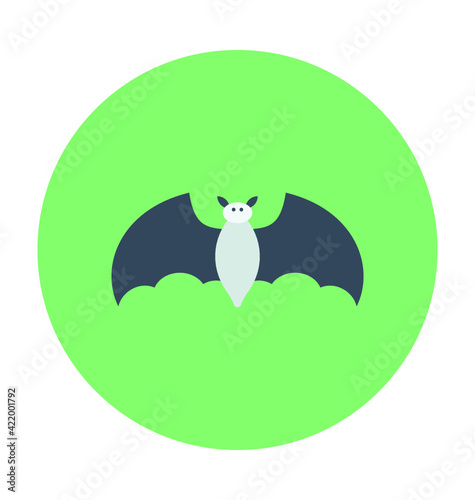 Halloween Bat Colored Vector Icon