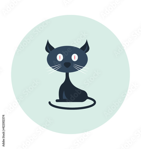 Evil Cat Colored Vector Icon