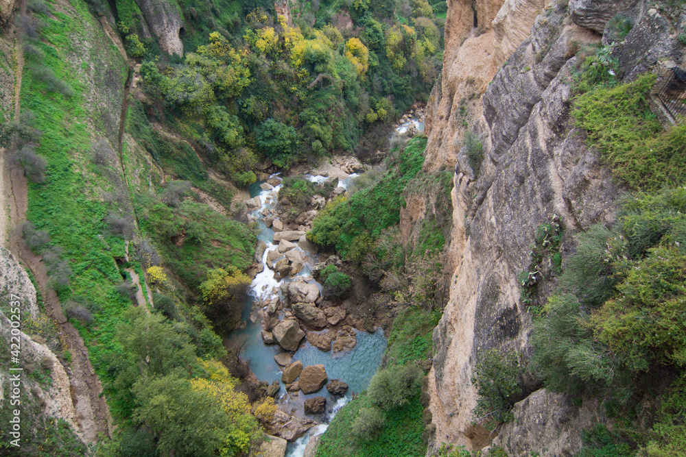 Canyon a finco del paese di Roda in Andalusia