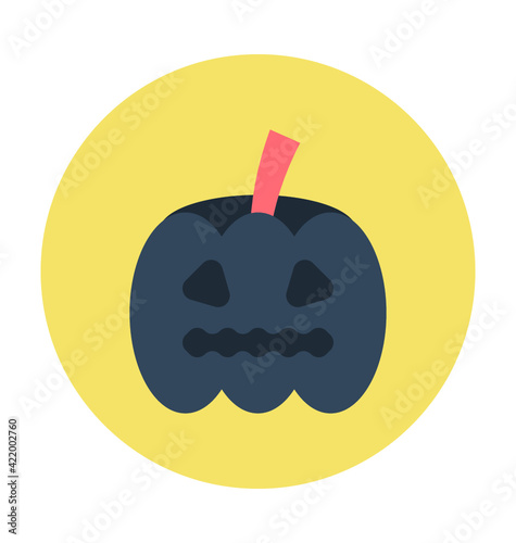 Halloween Pumpkin Colored Vector Icon