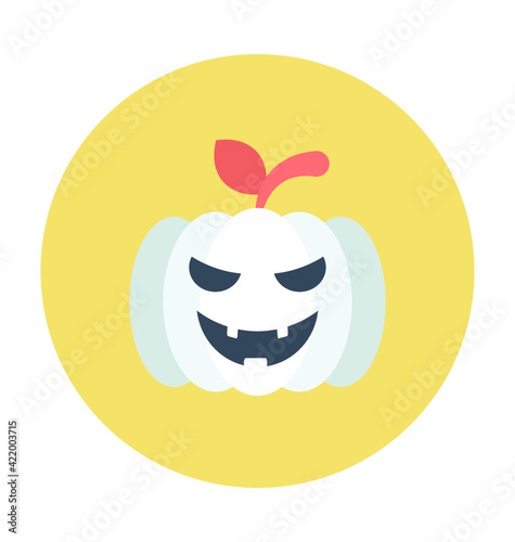 Halloween Pumpkin Colored Vector Icon