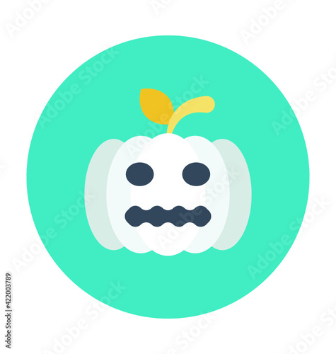 Halloween Pumpkin Colored Vector Icon