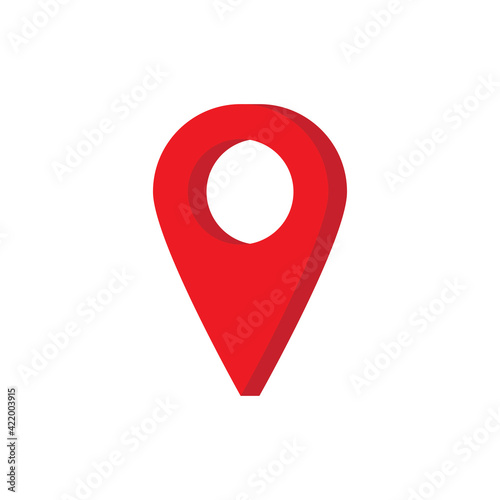 Pin flat icon. Point of location vector icon